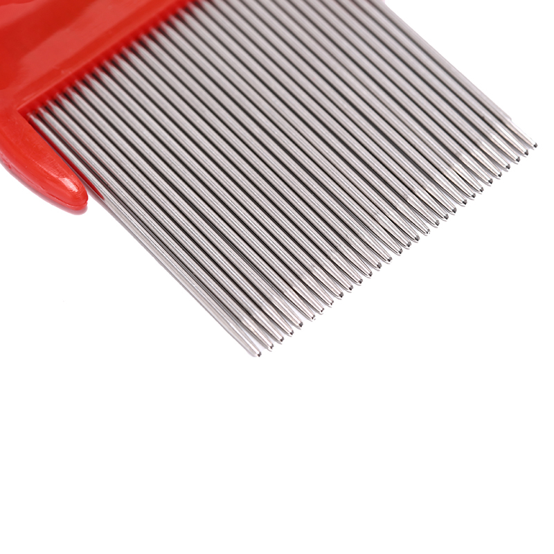 1PC Lice Comb Stainless Steel Combs For Head Lice Dectection Kids Pet Flea Cootie Comb Anti-slip Bands 9cm x 4cm