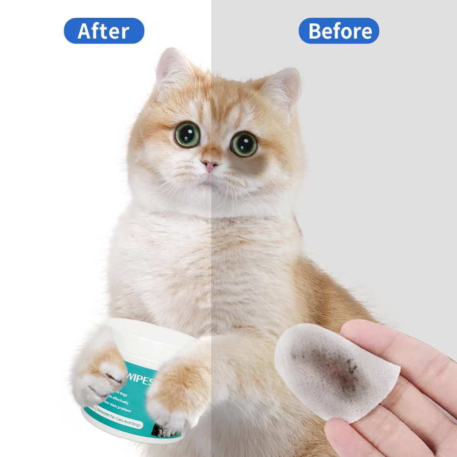 OEM Pet Cleaning Product 100 Pieces Pet Dog Cat Eye Ear Cleaning Pet Wipes For Cats And Dogs