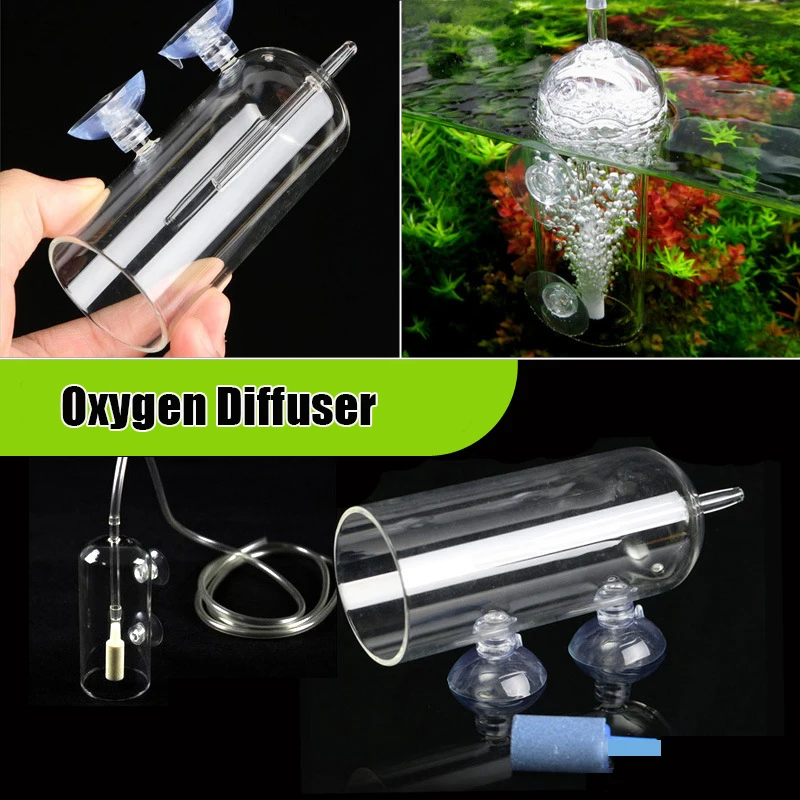 Aquarium Oxygen CO2 Diffuser Air Pump Fish Tank Glass Aerator Oxygenator Stone Air Dissolve Dispenser Aquarium Accessories