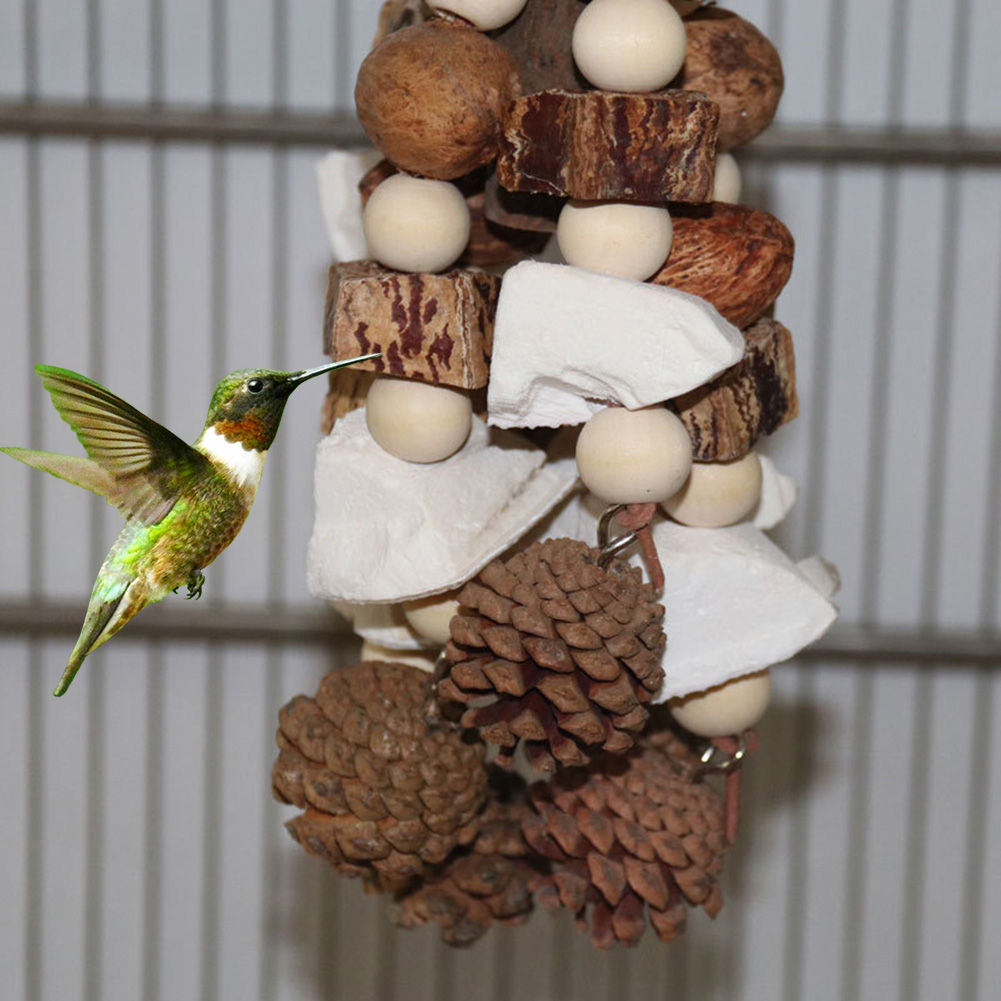 Parrot Toys, Bird Toy With Wooden Blocks, Parrot Chewing Toys Gift For African Grey Macaws, Parakeets, Cockatiels