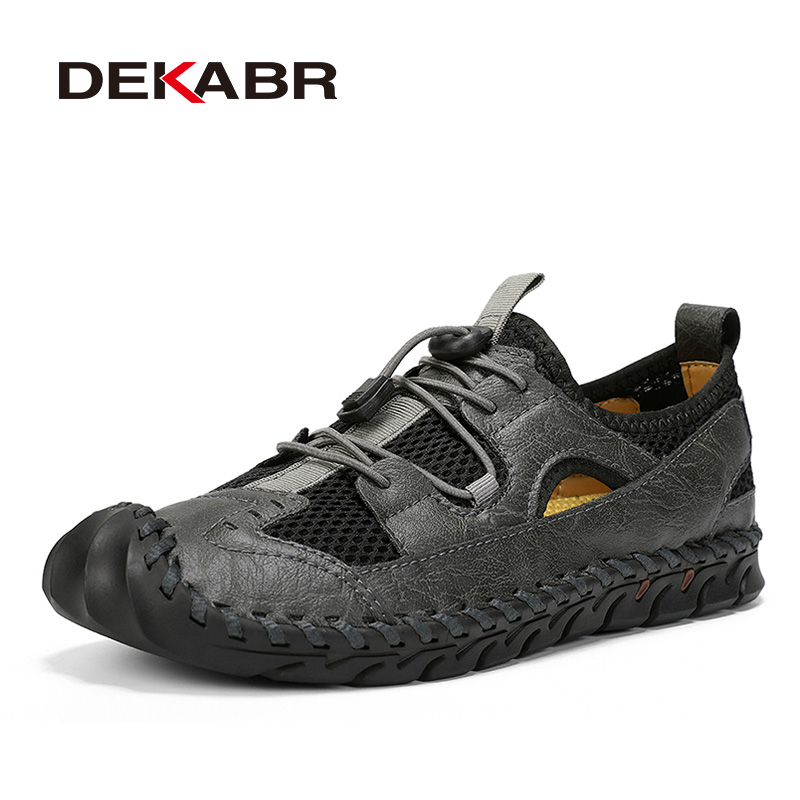 DEKABR Fashion Men Shoes Breathable Summer Mesh Handmade Luxury Casual Shoes Men Plus Size 38-48