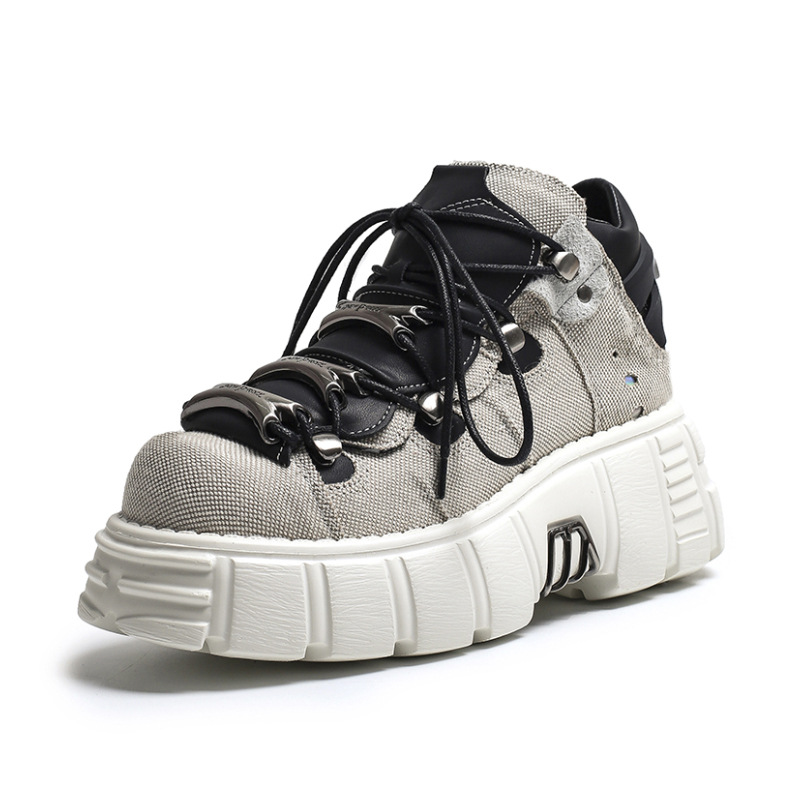Punk Womens Ankle Boots Fashion Casual New Rock Female Chunky Shoes Metal Decoration Motorcycle Boots Women Platform Shoes