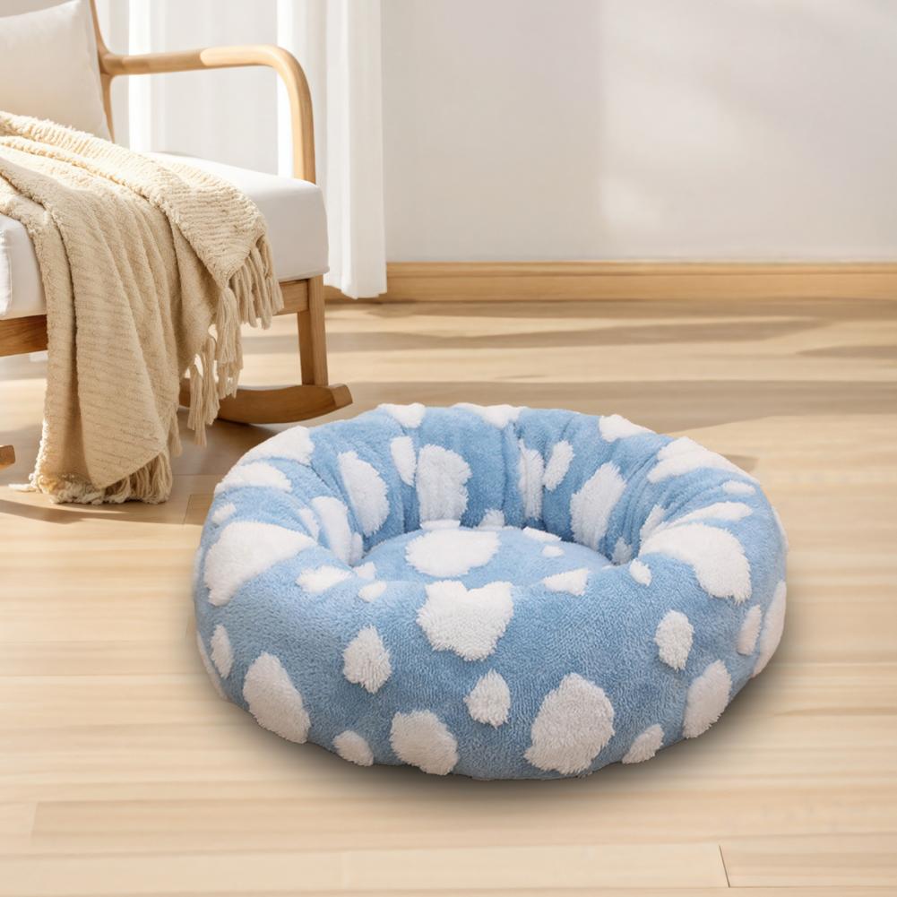 Soft Cozy Cat Bed Pet Nest for Cats Plush Round Donut Cat Nest Dog Cushion Bed Set Cozy Pet Bed for Small Dogs Cats for Cats - view 3
