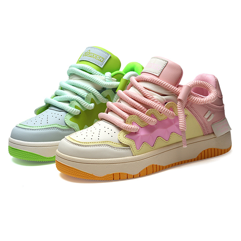 Women's Hong Kong style casual versatile thick soled retro trendy sports shoes 241115