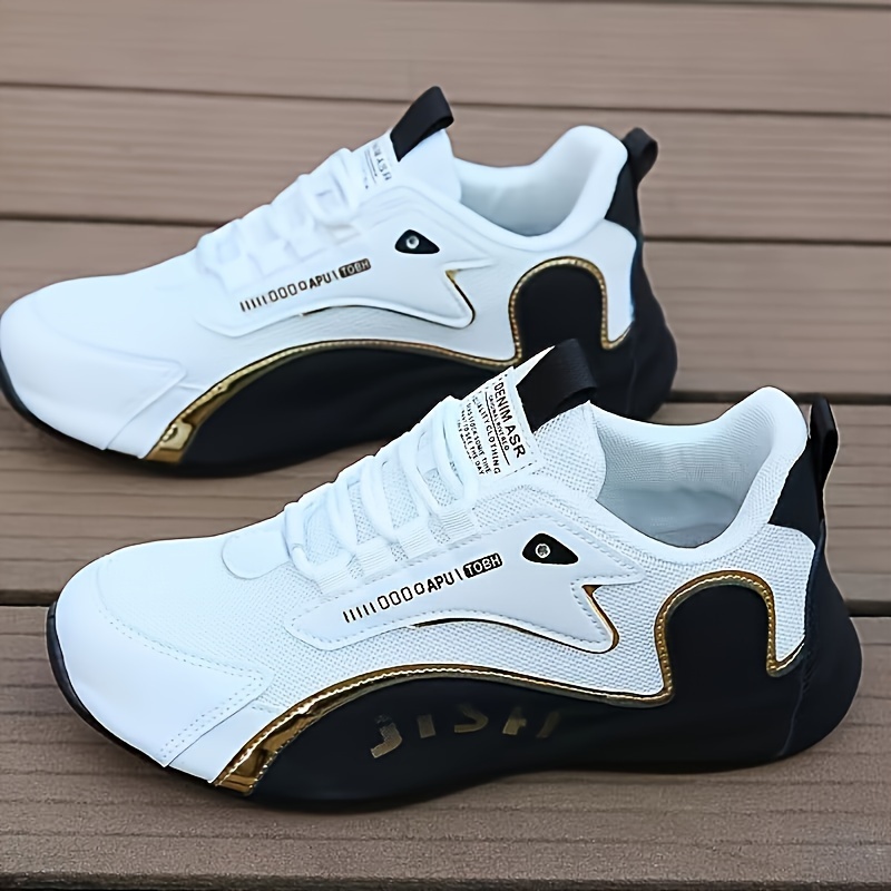 Mens Fashion-Forward Colour Block Sneakers - Ultra-Comfortable Soft Sole, Slip-Resistant, Durable Design - Ideal for Outdoor Adventures