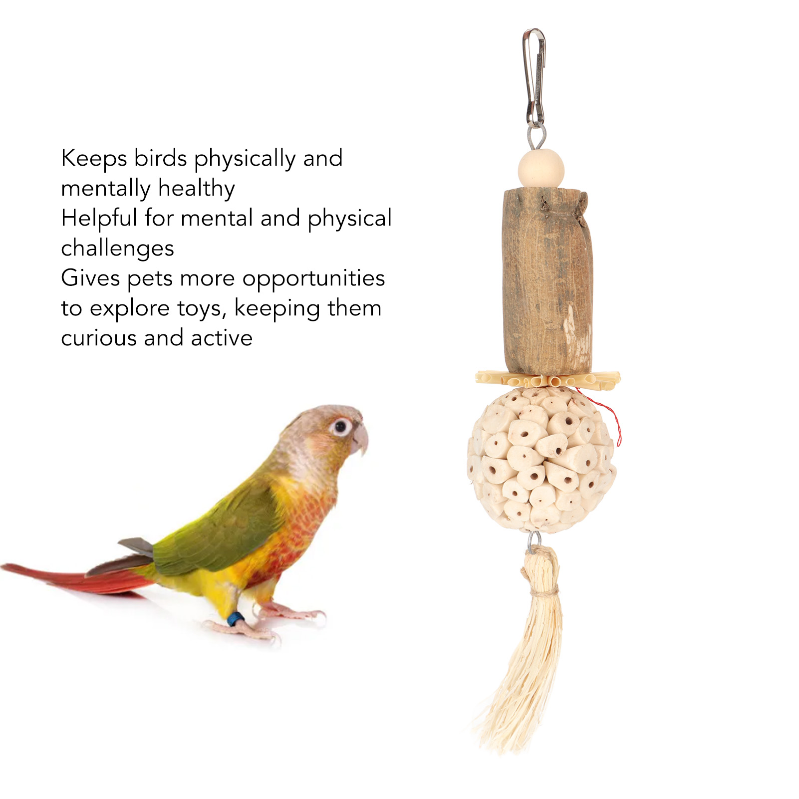 Sola Stick Bird Toys Fun Interactive Soft Ball Log Sola Wood Corn Leaf Silk Relieve Boredom Parrot Chew Toys