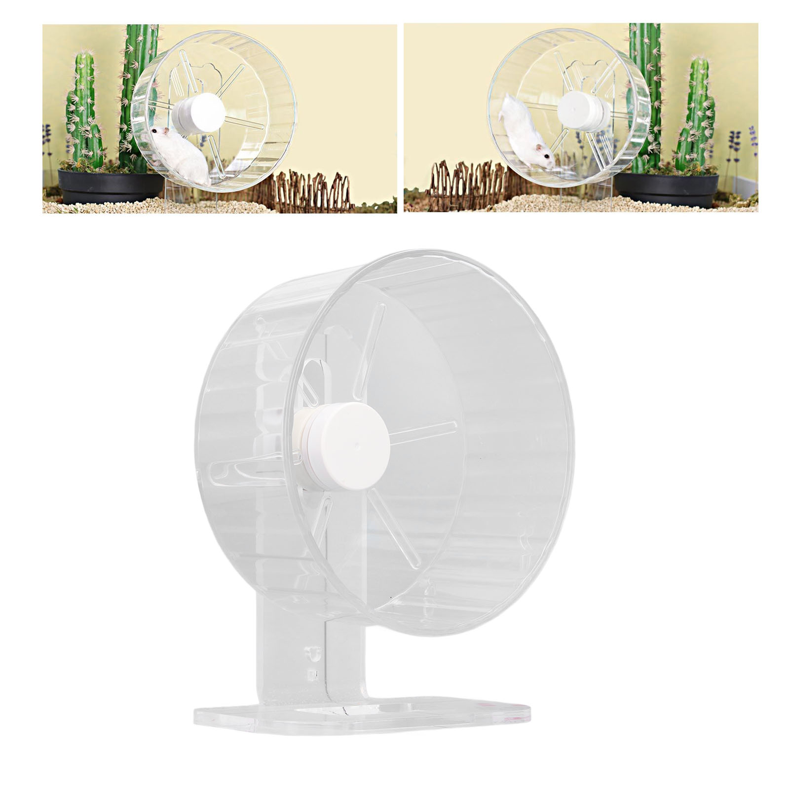 Hamster Cage Wheel Hamster Exercise Wheel Acrylic Transparent Prevent Slip Versatile Easy To Clean with Stand for Hamster Cage