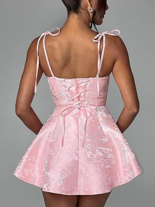Backless Pile Neck Homecoming High Class American Women's Clothing Elegant Lace-Up Waist Control Dress Bm3223 6660305