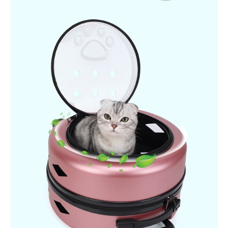 Pet Trolley Case Portable Transparent Cat BagMulti-purpose Cat Space Capsule Trolley Cat Carriers Bag for Outdoor Travel Camping