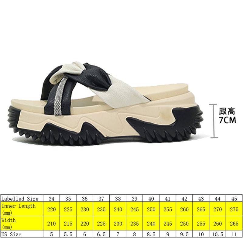 Fujin 7cm PU Leather Rhinestone Synthetic Weave Slippers Women Sandals Fashion Bling Summer Chunky Sneakers Platform Wedge Shoes