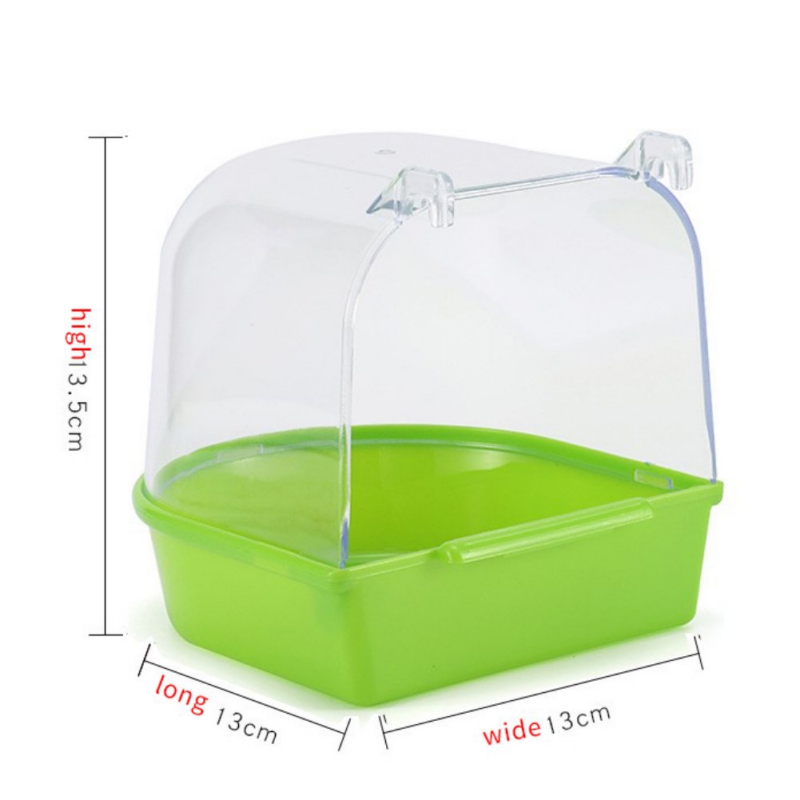 Pet Bird Bath Box Parrot Hanging Bathtub Easy to Install Canary Cage Plastic Case Water Bath Tub For Pet Bird Parrot Shower Bowl