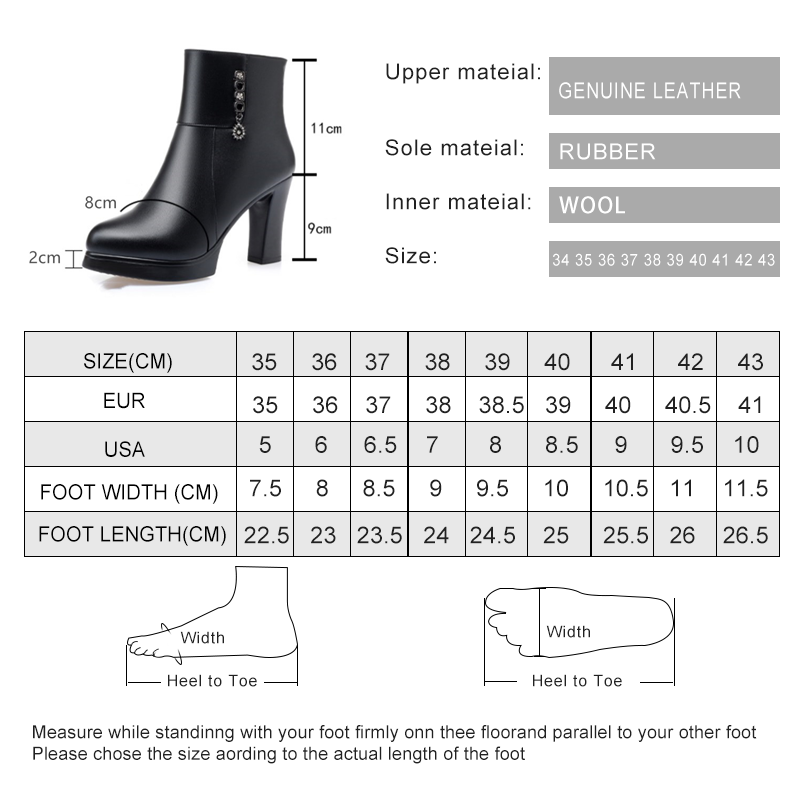 Women's Winter Boots High Heel 2024 New Genuine Leather Fashion Platform Women's Short Boots Shiny Office Women Ankle Boots