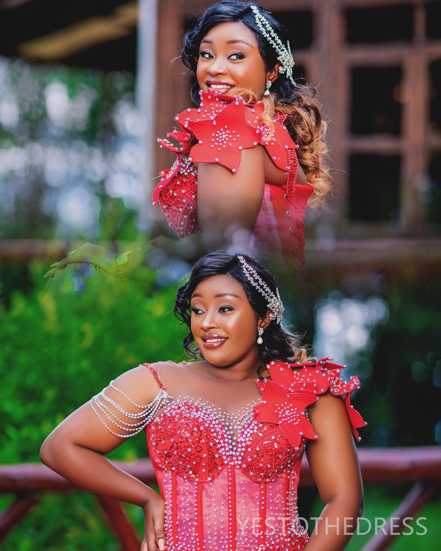 R&W 2024 Plus Size Red Prom Dress Evening Dresses Elegant Mermaid Promdress Formal Gowns Sheer Neck Long Sleeves ra Beaded Lace Tassel Birthday Recept