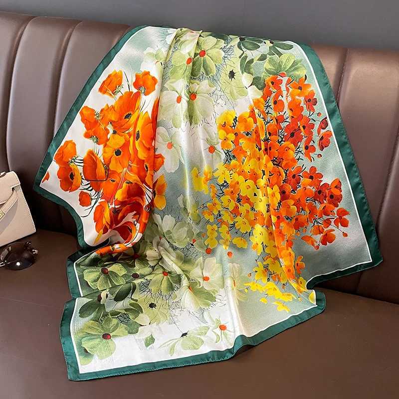70x70cm Silk Scarf Square used for packaging fashion floral printed shawls spring and summer collars hair bands and womens winter scarves X250319