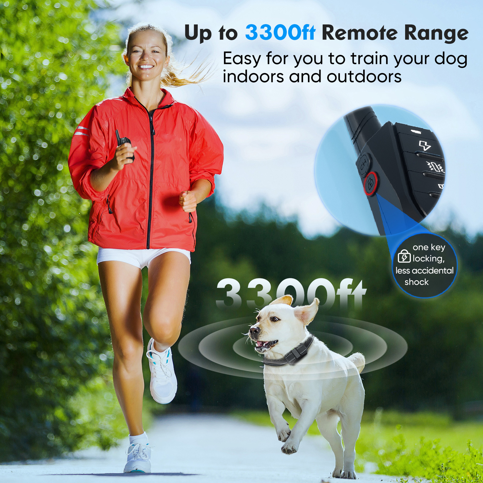 Dog Shock Collar,Training Collar with Remote, 3 Training Modes, Shock, Vibration and Beep, Rechargeable Electric Shock Collar