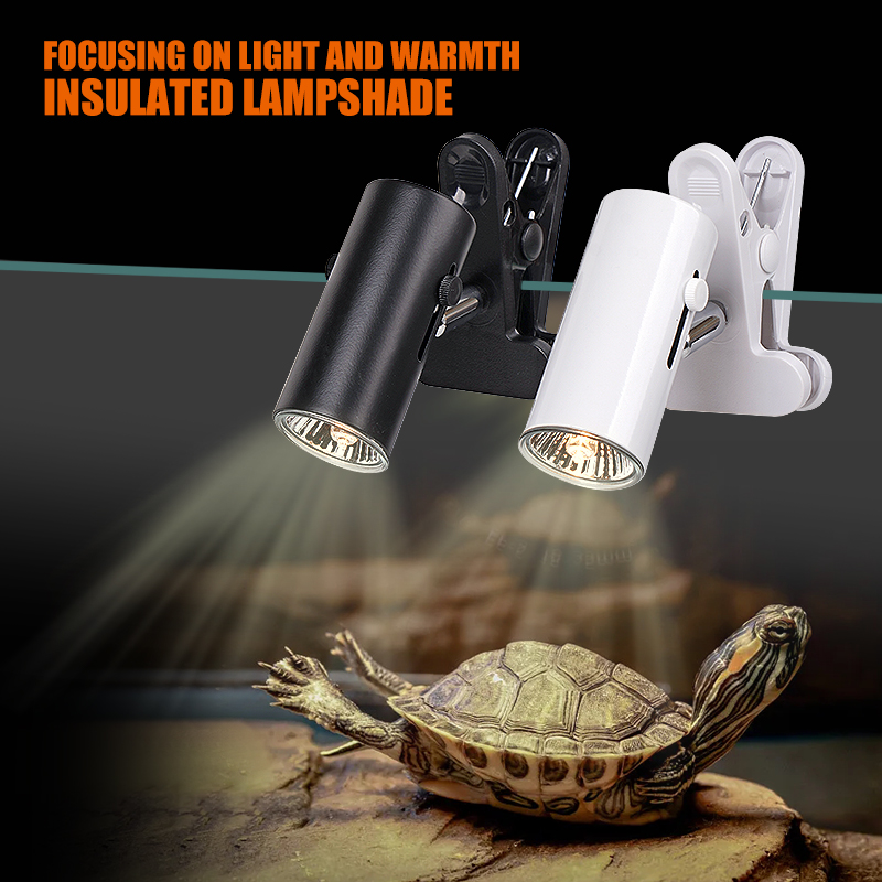 Pet Reptile Lamp Set Clip-on Lamp Holder Turtle Heating Lamp Holder Tortoises Lizard Sunlight Basking Heat Light UVA+UVB 3.0