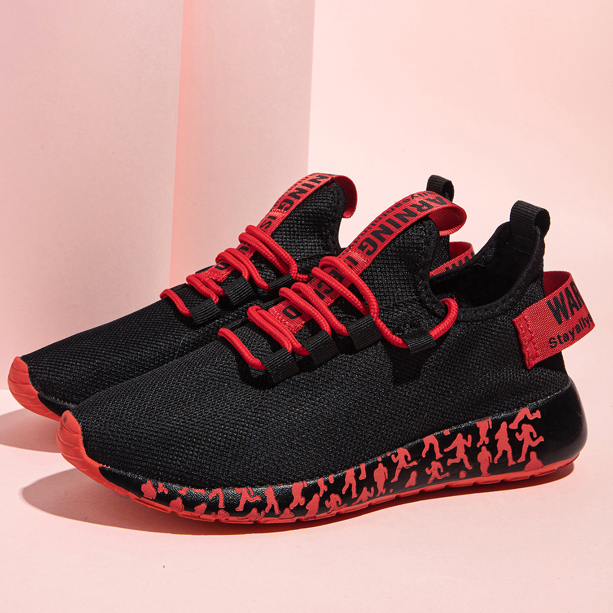 Two Tone Lightweight Sneakers - Ultra-Breathable Mesh Upper with Secure Lace-Up, Fashionable Running Shoes for Daily Wear - Comfortable & Stylish Two-