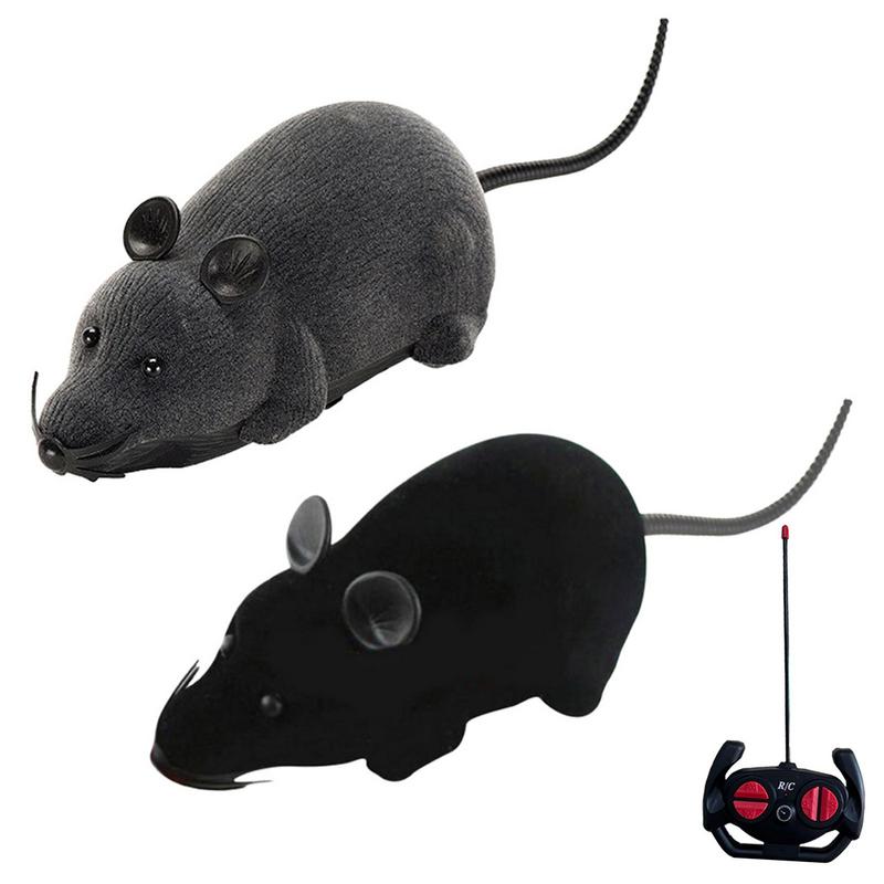 Robotic RC Squeaky Mouse Cat Toy Battery Powered Mimics Motion Of Real Prey Fun Interactive Play
