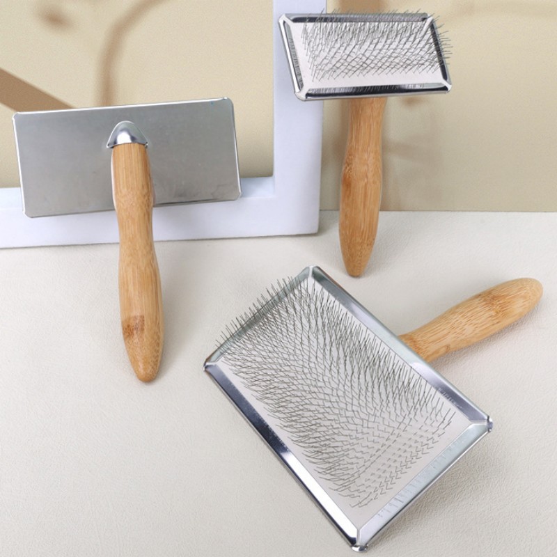 Dog Comb Bamboo Dog Brush Pet Hair Remover Dogs Grooming Massage Cat Brush Combs For Cats Wooden Handle Dogs Comb Pet Supplies