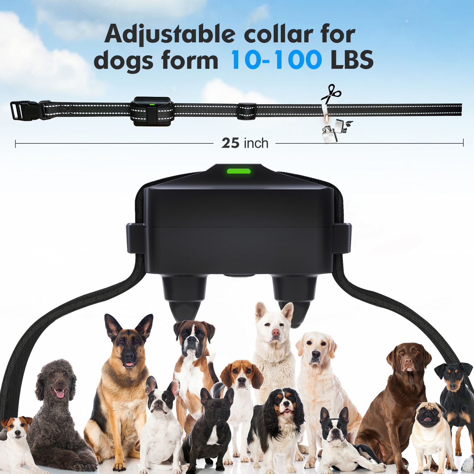 Dog Shock Collar,Training Collar with Remote, 3 Training Modes, Shock, Vibration and Beep, Rechargeable Electric Shock Collar