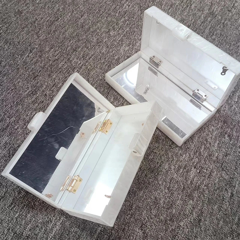 Mirror Bags Party Handbag Shoulder White Acrylic Clutch Evening Personalized Custom Name High Grade Store 240828