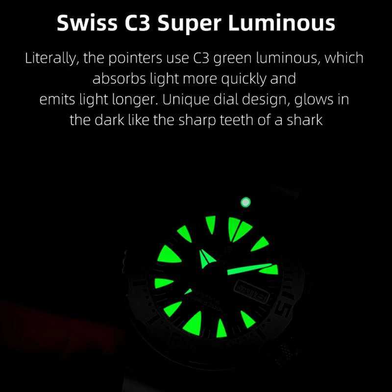 Sea Knight Monster V2 Mens Diving Watch Sapphire 200M Waterproof Orange Dial Stainless Steel NH36 Automatic Mechanical Watch W240902