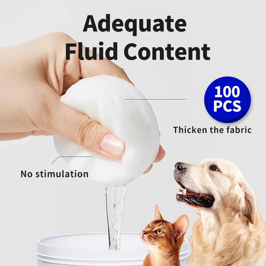 OEM Pet Cleaning Product 100 Pieces Pet Dog Cat Eye Ear Cleaning Pet Wipes For Cats And Dogs