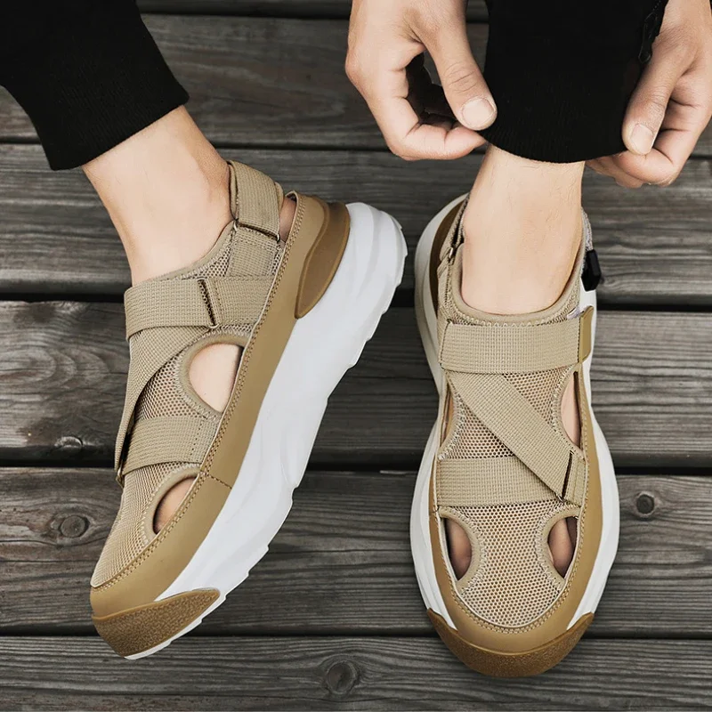 Men Fashion Sandals Man Summer New Outdoor Casual Shoes Mountain Hiking Sandals Comfortable Non-Slip Slippers Beach Sandals 202