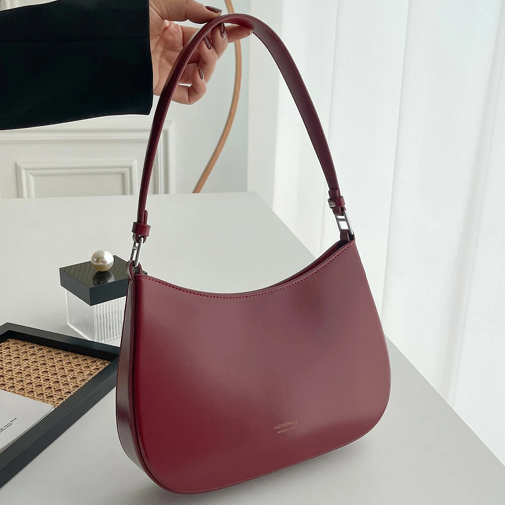 High quality soft leather half moon handbag for women fashion handbag for women homeless shoulder bag 240907