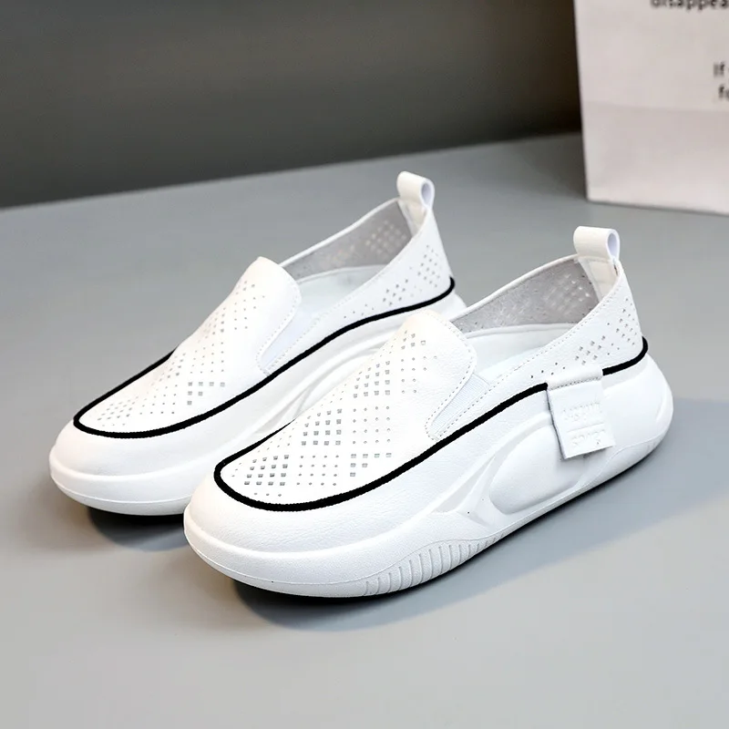 Sports Shoes Woman Summer In Casual Slip-on Sneakers Fashion Hollow Breathable Loafers Women Running Shoes Footwear 2023