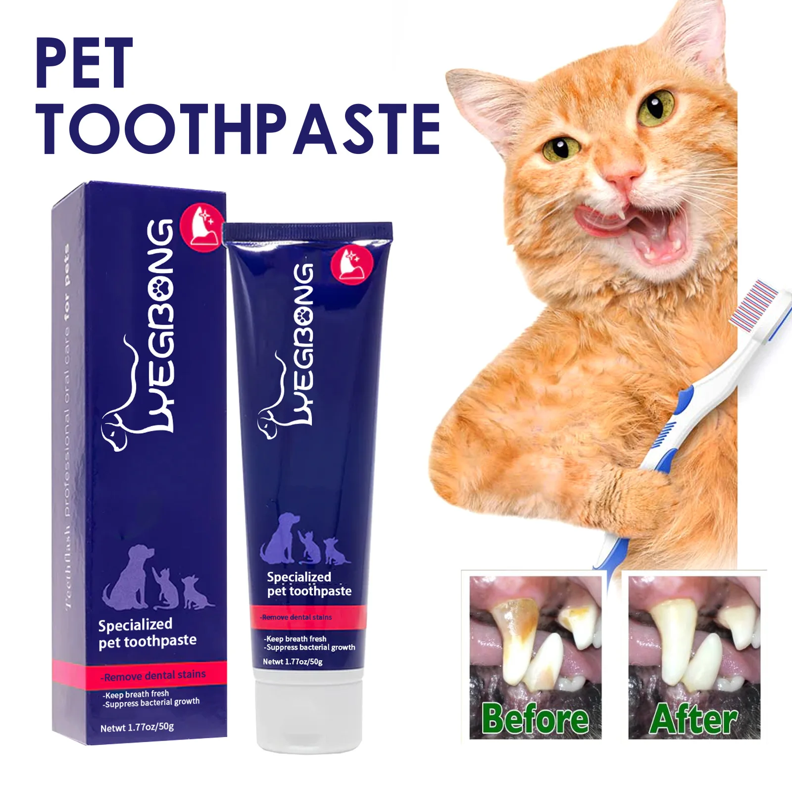 Pet Toothpaste For Dogs Reduce Tartar And Plaque Buildup Cleaning Dog Oral Fresh Breath Edible Pets Products Cleaning Supplies
