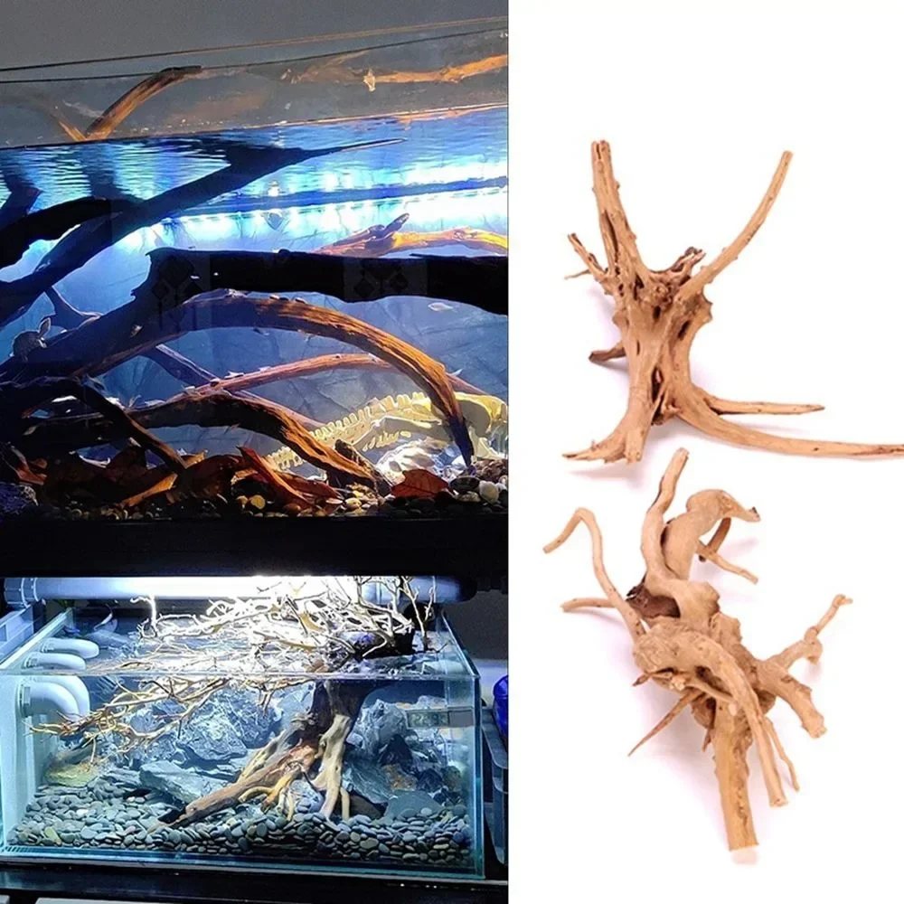 Aquarium Plants Natural Tree Driftwood Branches Wooden Fish Tank Decorations Fish Landscaping Tree Roots Ornaments Supplies