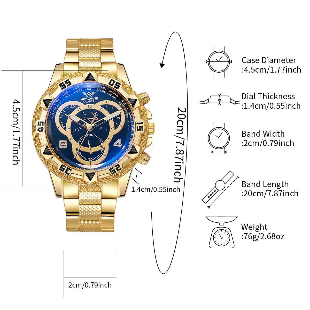 Mens Watch Stainless Steel Strap Mens Commercial Quartz Watch W24090287686