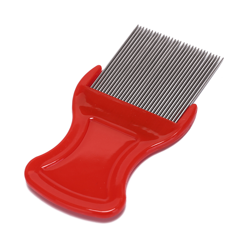 1PC Lice Comb Stainless Steel Combs For Head Lice Dectection Kids Pet Flea Cootie Comb Anti-slip Bands 9cm x 4cm