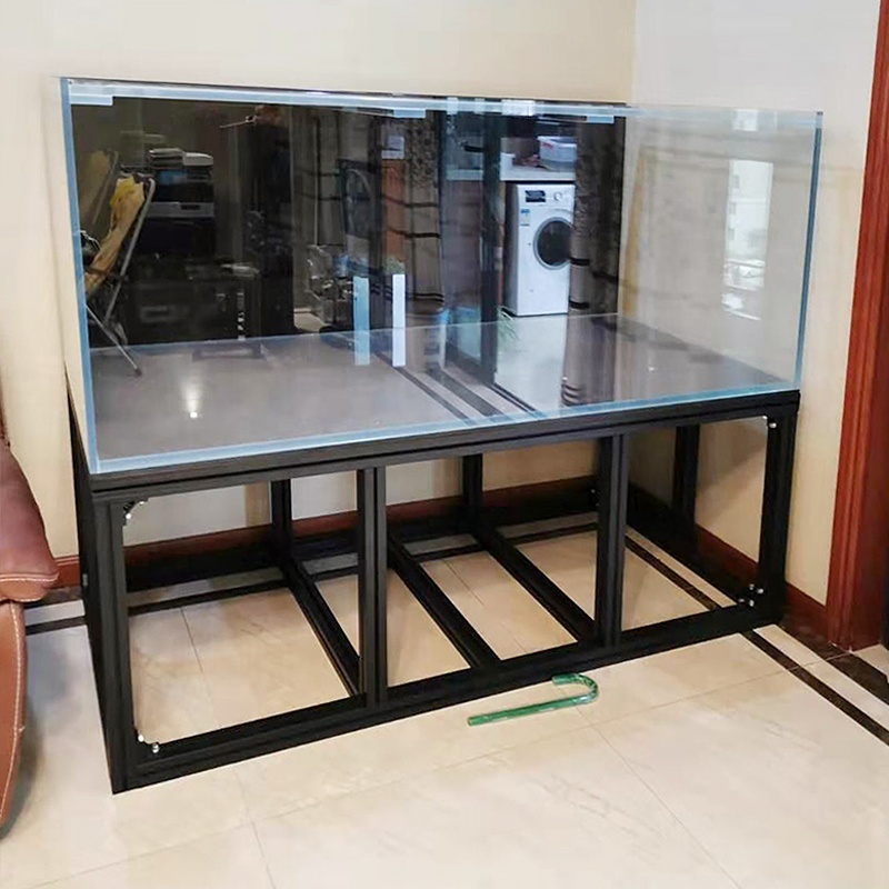 LANGLE Factory Aluminum Alloy Material Aquarium Fish Tank Stand Tank for Restaurant Fish Aquarium Tank Large Glass Workbench