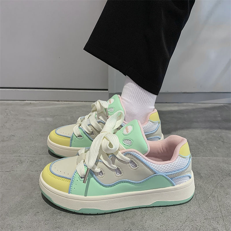 Women's Korean casual low cut color blocked sports board shoes