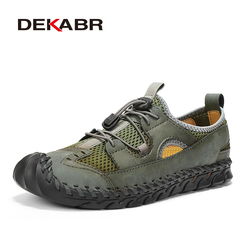 DEKABR Fashion Men Shoes Breathable Summer Mesh Handmade Luxury Casual Shoes Men Plus Size 38-48