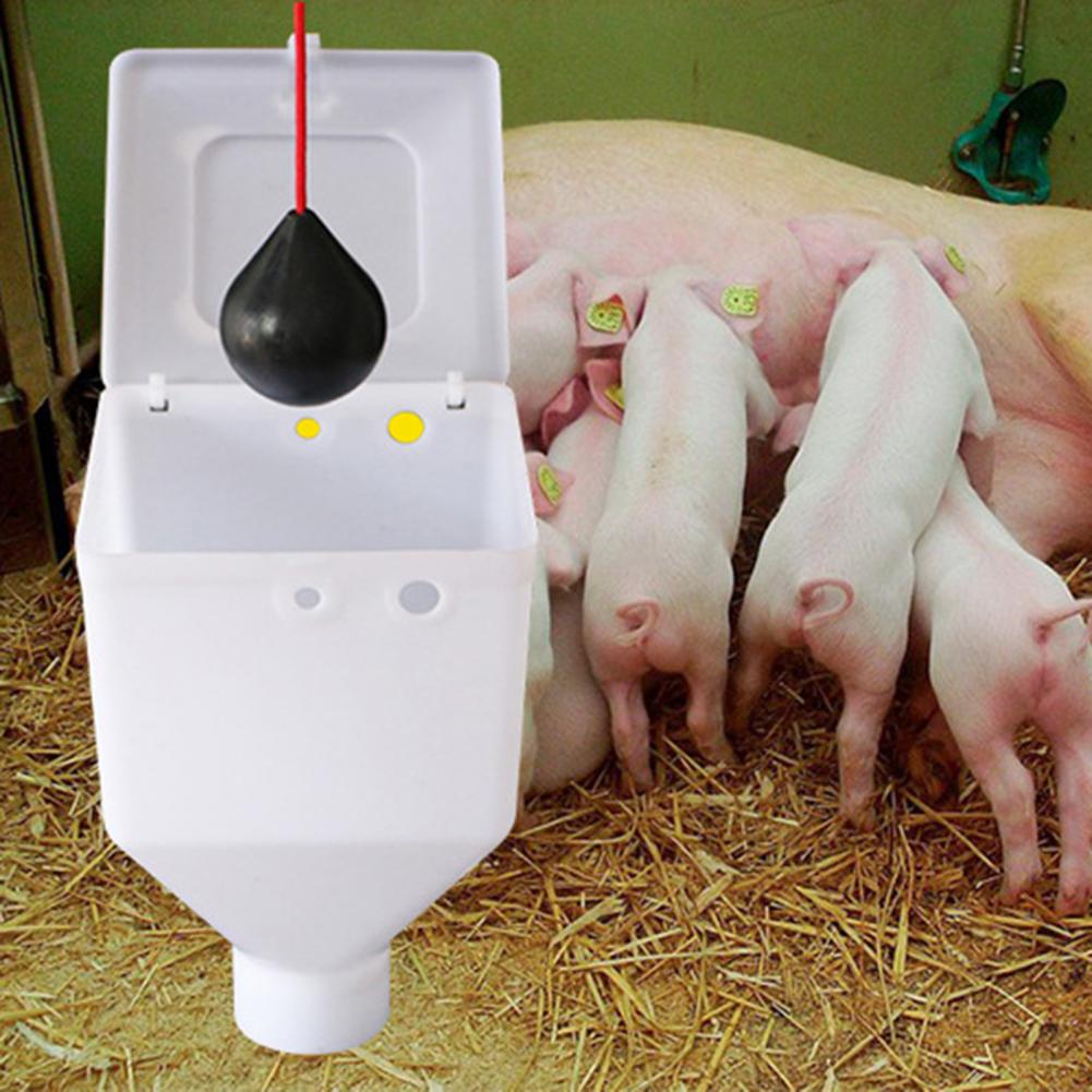 Sow Pen Feeder High Durability Smooth Surface Plastic Pig Sow Positioning Feeder with Dust-proof Cover Pig Farm Supplies