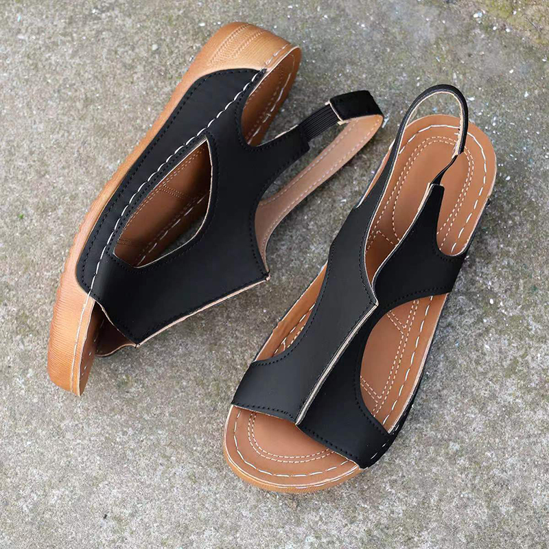 2025 new Plus Lucyever Size Women's Wedge Heeled Sandals Summer On Platform Sandles Women Open Toe Non Slip Sandalias Mujer 8387