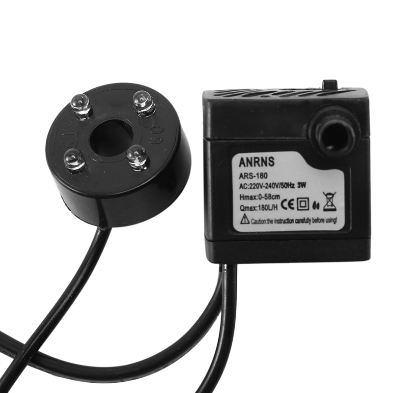New 3W Submersible Water Pumps With 4-LED Light Pump Aquarium Fountain Fish Pond Tank EU Plug