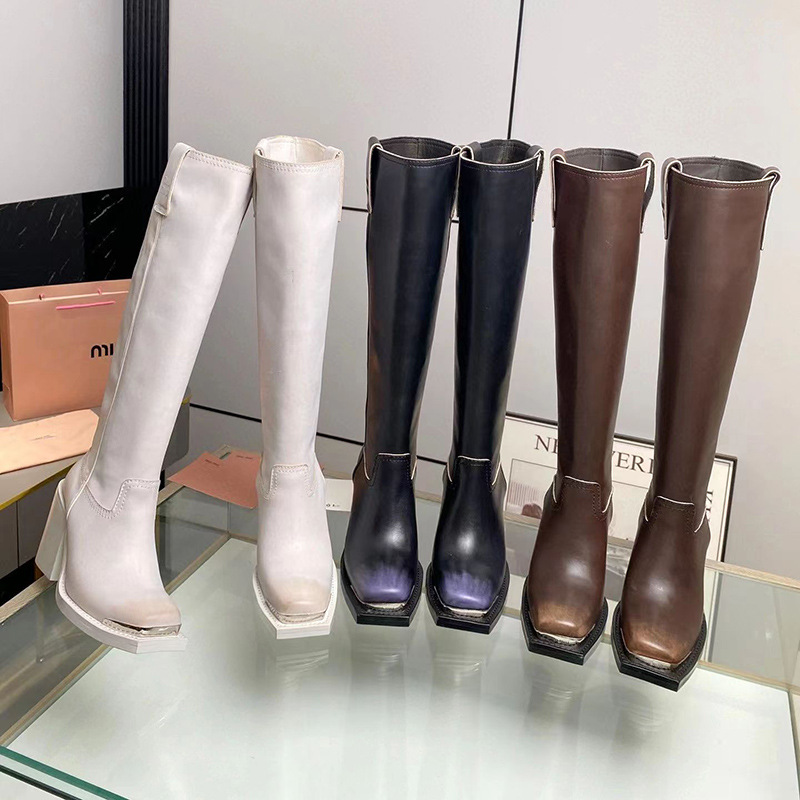 Women Designer Winter Long Fashion Slip On Ladies Elegant Knee Boots High Platform Wedges Heel Women's Shoes
