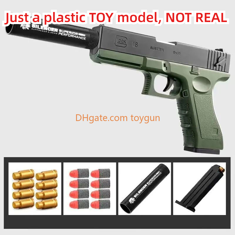 M1911 EVA Soft Bullet Foam Darts Blaster Toy Gun Pistol Manual Shooting Pink Launcher With Silencer For Children Kids Boys Birthday Gifts