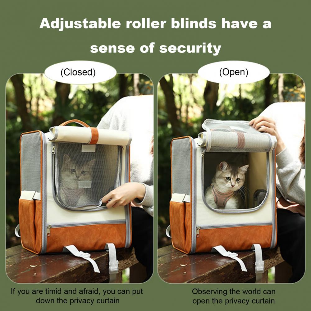 Pet Carrier with Small Side Door Cat Carrier Backpack with Privacy Front Window Breathable Design Travel Bag for Cats