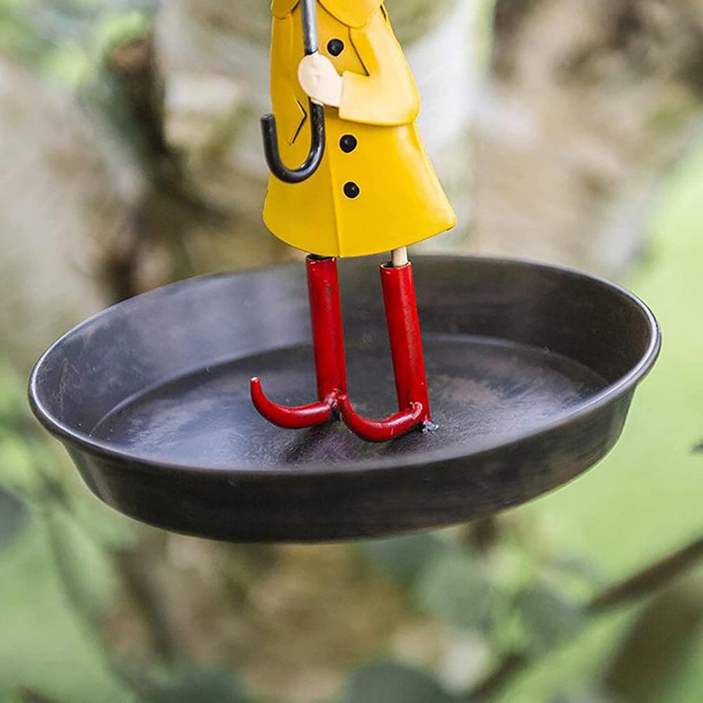 Decorative Bird Feeder Metal Chain Hanging Bird Feeders Set Girl Umbrella Hummingbirds Feeder Outdoor Garden Decorations