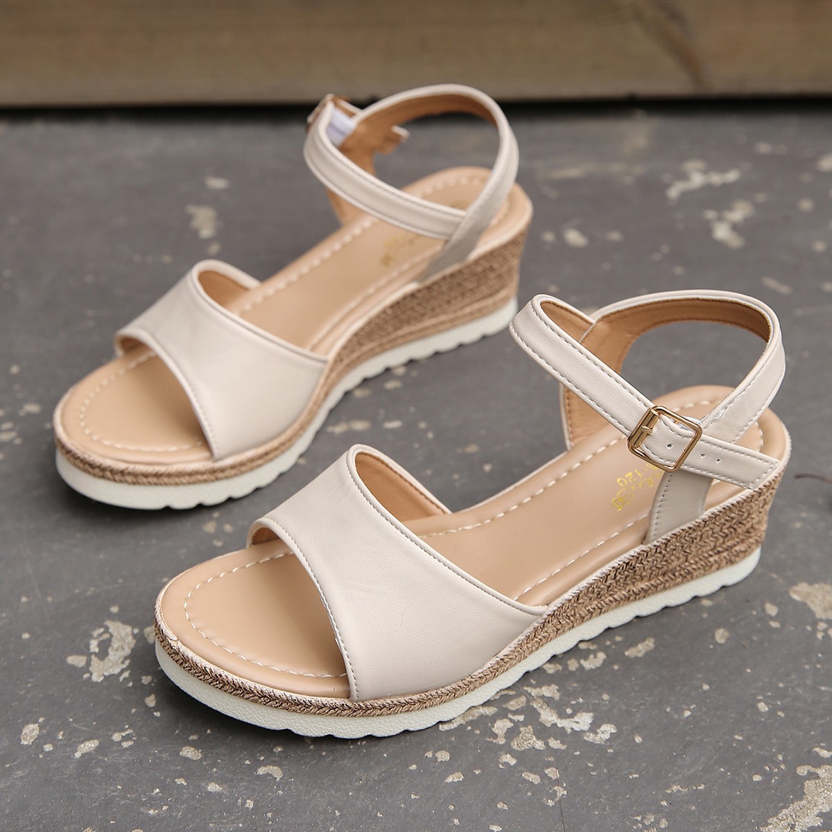 Ankle Buckle Wedge Sandals for Women Summer 2024 Patchwork Platform Sandles Woman Thick Sole Gladiator Sandalias Mujer