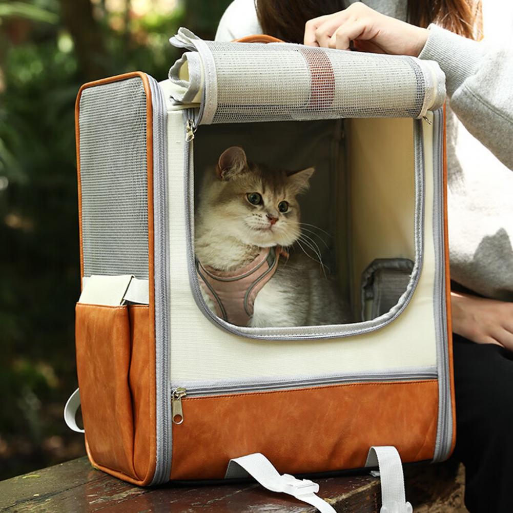 Cat Backpack Carrier with Privacy Cover Pet Carrier with Small Side Door Spacious Cat Carrier Backpack with for Cats for Dogs