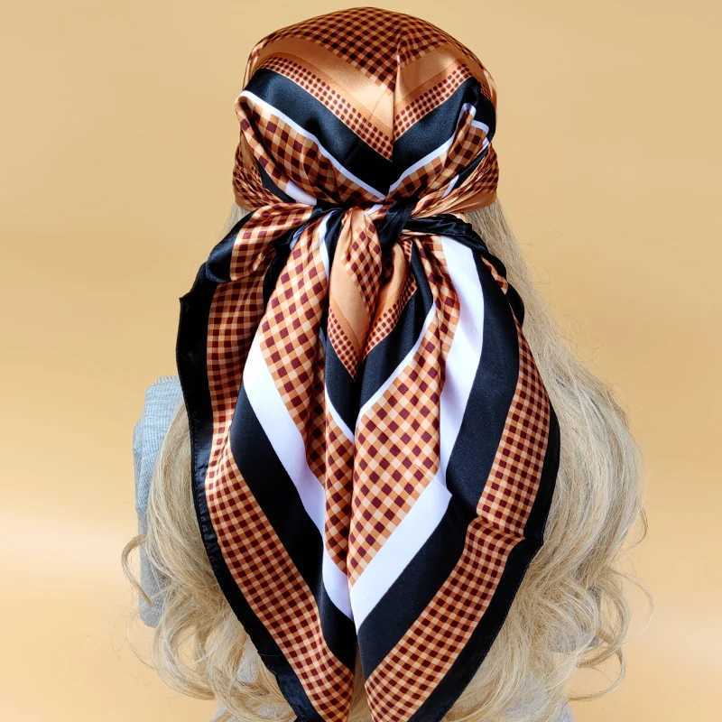 Fashion Travel 90X90CM Bandan Popar New Silk Scarf Four Seasons Beach Sunset Shawl Luxury Printing Square Kerchief X250324