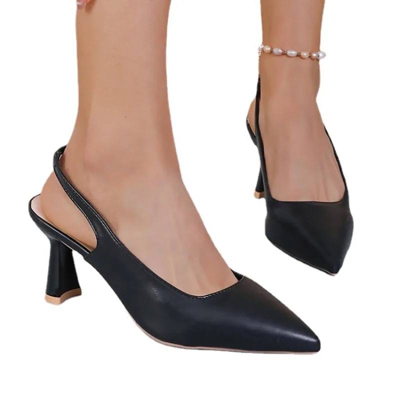 2025 new for Shoes Fashion Slip-on Women's High Heels Summer Solid Office and Career Sexy Pointed Toe Heeled Sandals Women 8538 Sals
