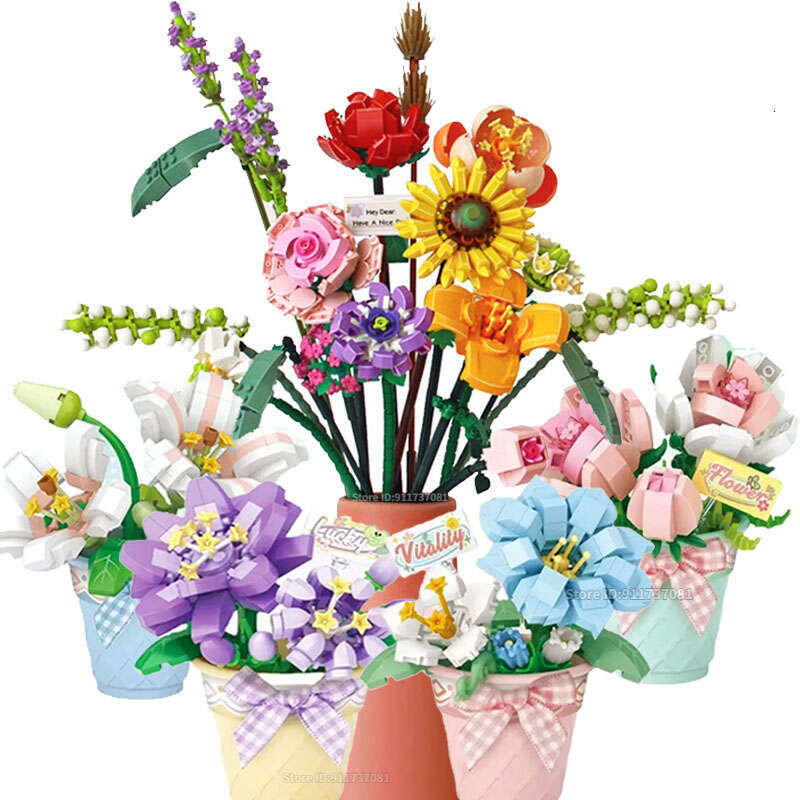 LOZ wer Bouquet Building Bloc Kit DIY wers Block Toys Valentine's Day Rose Bric Set Gift for Girls Friends adults