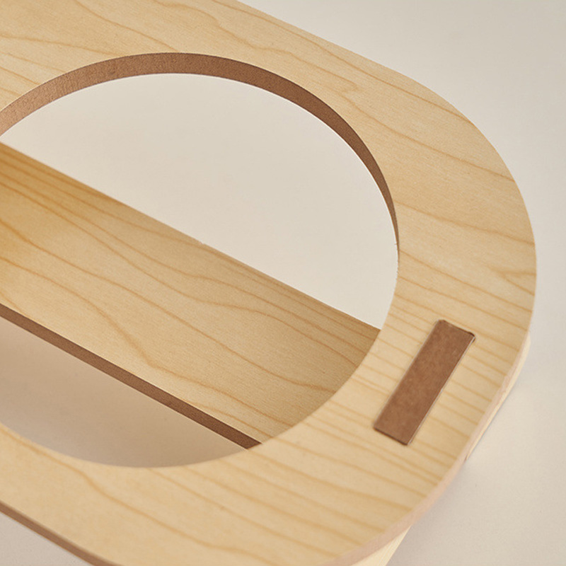Cat Double Bowl Becoming Cat and Child Bowl Anti Overturning Cat Food Bowl Stainless Steel Pet Bowl Wooden Stand Small and Mediu